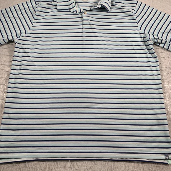 Peter Millar Polo Mens Extra Large Blue White Striped‎ Seaside Stretch - Picture 3 of 12